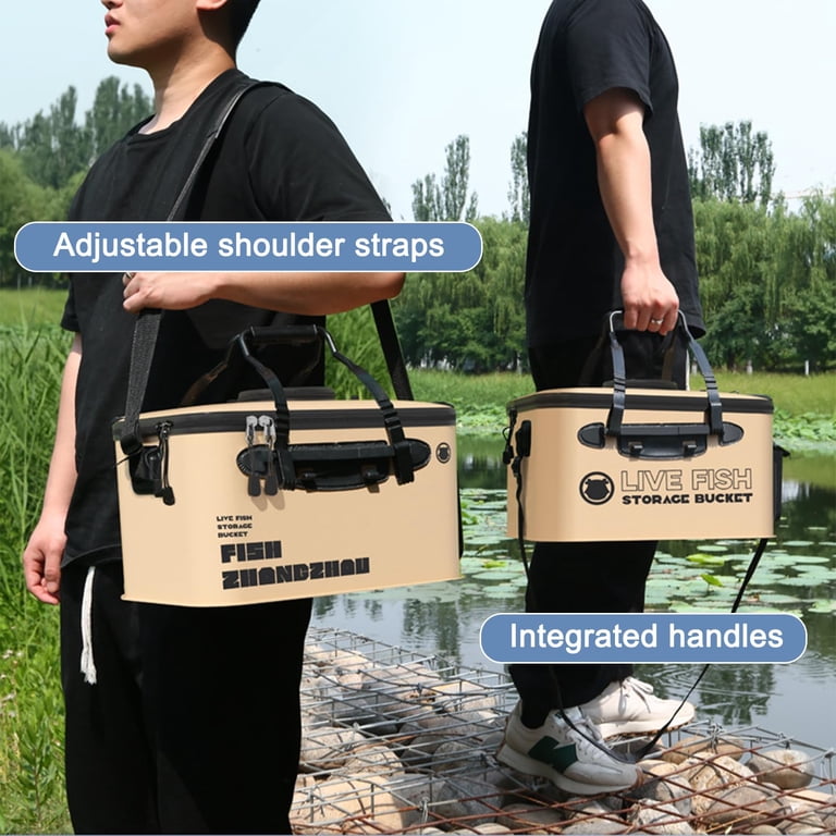 clam collapsible minnow bucket fish hauler Fishernomics Foldable Fishing with Live Bait Aerator The Clam 5 Hikary13L Fishing Bucket with Mini