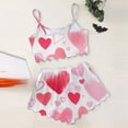 thumbnail image 4 of CAIXIA Satin Pajamas For Women Valentine'S Day Women's V-Neck Tank Top and Shorts Pajama Set Soft Lip Print Two-Piece Sleepwear for Home Comfort, 4 of 4