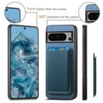 thumbnail image 6 of Magnetic 2 in 1 Detachable Wallet Compatible with Google Pixel 9 / 9 Pro Case, with Card Holder Faux Leather Men Women Compatible with MagSafe Phone Cover for Google Pixel 9 / 9 Pro, Blue, 6 of 11