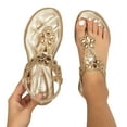thumbnail image 3 of XINSHIDE Sandals For Female Elastic Ankle Strap Casual Bohemian Beach Shoes Fashion Crystal Floral Casual Shoes Open Toe Wedges Sandals Flip Flops Fashion Shoes, 3 of 9