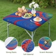 thumbnail image 4 of Blue Red Gold Marble Pattern Square Fitted Tablecloth with Elastic Edge,Square Table Cover,Washable Elastic Table Cover for Home Kitchen Party Decor 36"x36", 4 of 6