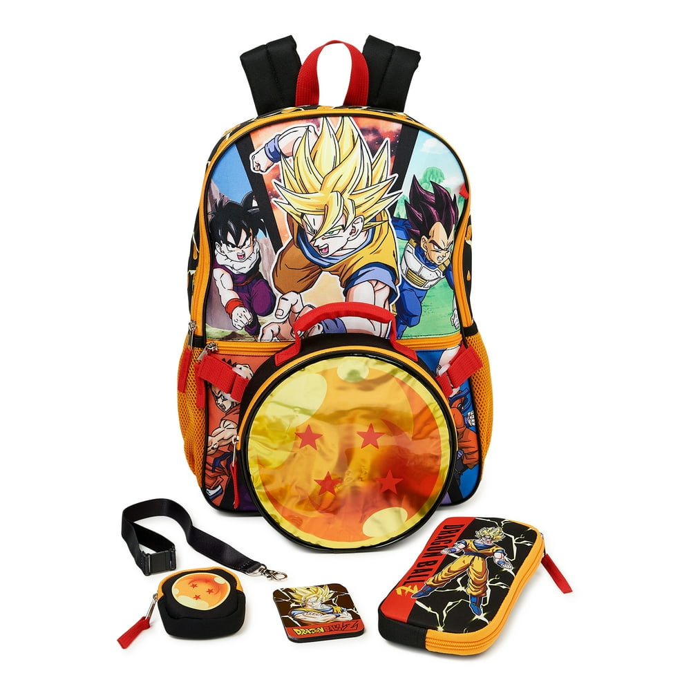 Dragon Ball Z Dragon Ball Z Boys' 17" Backpack with Lunchbox 5Piece