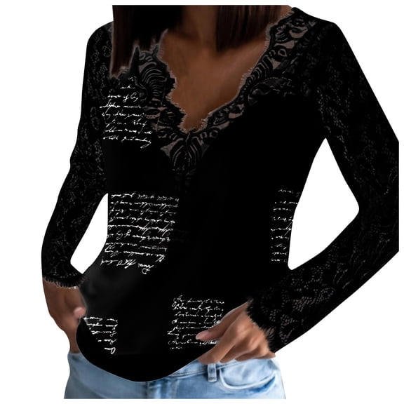 Vedolay Long Sleeve T-Shirt for Women Female Sweatshirt Workout Tunics Tops Blouses Black,M