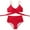 Red, variant on Hinvhai Plus size Swimsuits clearance Women Solid Printed Bikini Push-Up Pad Swimwear Set Swimsuit Beachwear Red M(M)