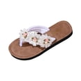 thumbnail image 6 of Xucatan Women's Floral Flip Flops, Handmade Fabric Flower Thong Sandals with Thick Sole, Open Toe Lightweight Beach Slippers, Versatile Summer Casual Footwear Gift, 6 of 9