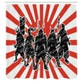 thumbnail image 3 of Ambesonne Japanese Shower Curtain, Samurai Ninja Retro, 69"Wx75"L, Red Black, 3 of 5