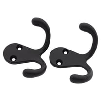 National Hardware 5060147 1.76 in. Medium Matte Black Metal Double Hook - 35 lbs - Pack of 2