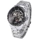 thumbnail image 1 of WINNER Fashion Round Skeleton Dial Stainless Steel Band Men's Automatic Mechanical Wrist Watch (Black), 1 of 1