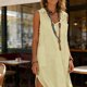 thumbnail image 2 of TaTaai Women Casual Solid Color Sleeveless Lapel Collar Button Front Cotton Linen Dress Lightweight Comfortable Long Dress for Summer Daily Outfits Gift, 2 of 7
