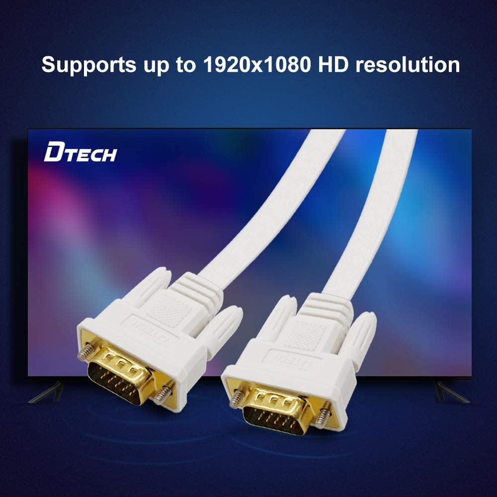 Slim Flat 33 Feet VGA Cable Male to Male Computer Monitor Cord High