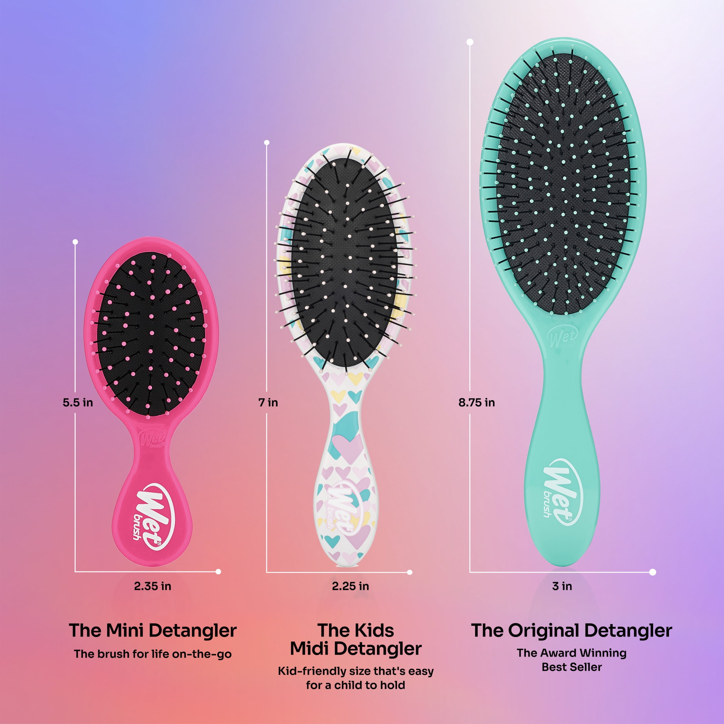 (3 pack) Wet Brush Mini Detangler Stellar Skies -Violet Skies