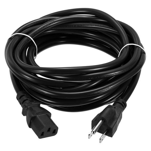 Uxcell 15ft 18 AWG Black 18/3 Universal Power Cord C13 to NEMA 5-15P 10A 125V 3-Prong Extension Power Cord