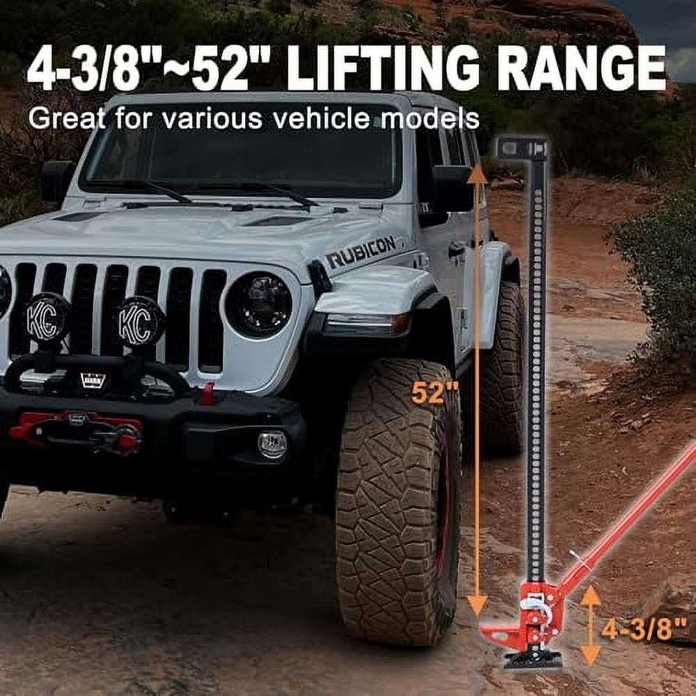 Farm Jack,48" Utility High Lift Farm Jack, 6600 lbs Capacity Ratcheting Off Road Utility Jack, Heavy-Duty Farm Jack for Tractor, Truck, SUV, Bumper Lift