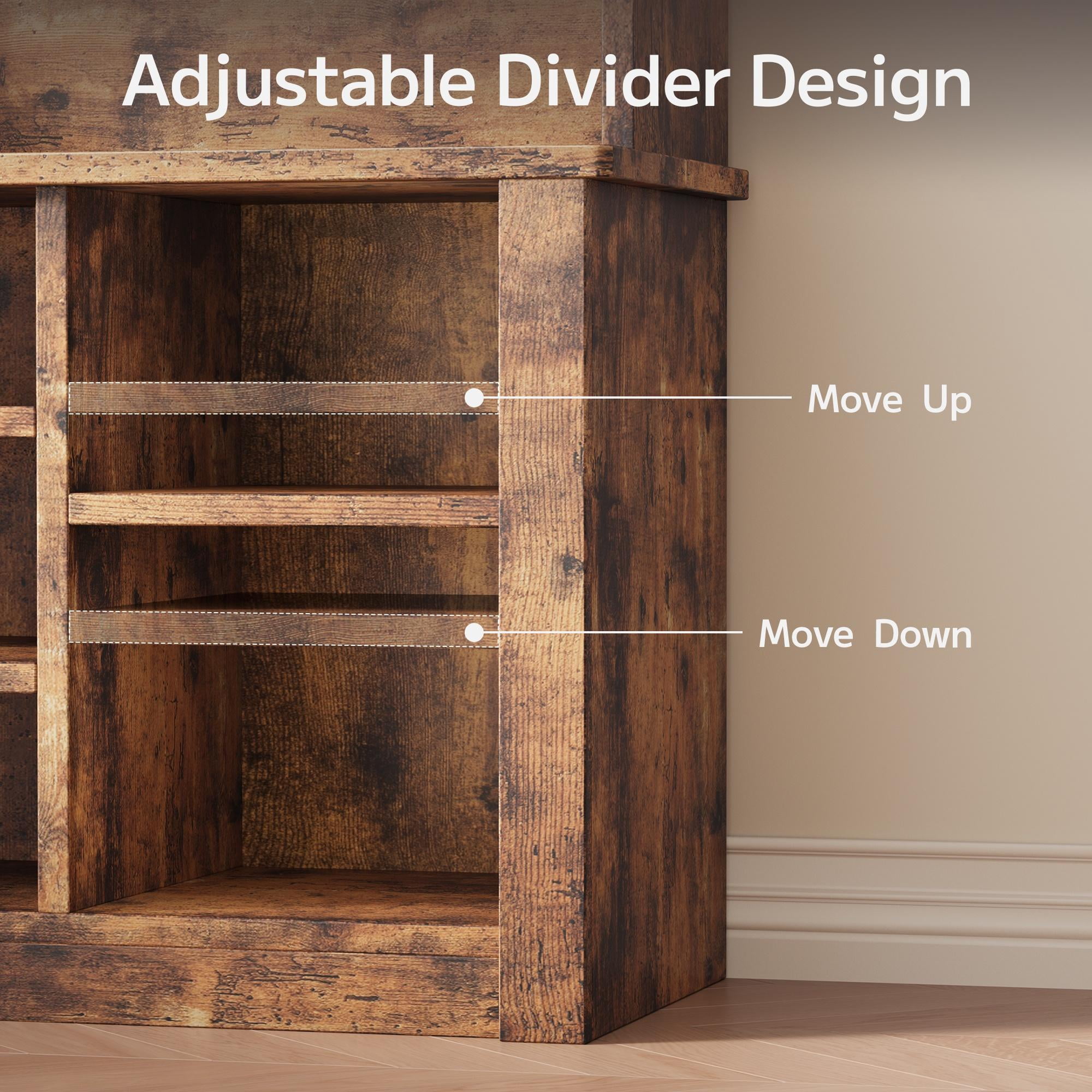 Asofer Modern Hall Tree with Shoe Storage, Front Entryway Furniture, Mudroom Bench with Coat Rack, Retro