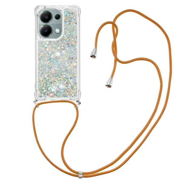 Funda FOXDOCK para Xiaomi Redmi Note 13 Pro 4G con Cuerda Ajustable, Brillo Líquido, Protección Antigolpes y Lente – Ideal para Regalo