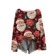 thumbnail image 2 of Women's Round Neck Lightweight Sweater Casual Long Sleeve Christmas Print Knit Pullover for Fall and Winter, Cozy and Festive, Ideal as Christmas Sweaters for Women and Christmas Gifts,Red,Size 2XL, 2 of 5