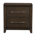 thumbnail image 2 of JERFIT Modern Nightstand with 2 Drawers, Dark Brown Wood Bedside Table, Contemporary Bedroom Storage Cabinet, 2 of 6