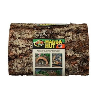 Zoo Med Habba Hut Natural Half Log Shelter for Reptiles, Amphibians, and Small Animals [shelters, Reptile Supplies] Giant - 1 count