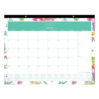 2026-2027 Blue Sky Floral 17" x 22" Academic Monthly Wall Calendar, Peyton White (107938-A27)