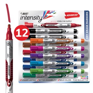 Dry Erase Markers with Bullet Tip, 12 Count