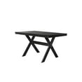 thumbnail image 4 of Home Design Oden Dining Table, Black, Rectangular top, Split-top design, X-shaped base, Natural woodgrain finish, Rustic-modern style, Sturdy construction, Durable and stylish, 4 of 5