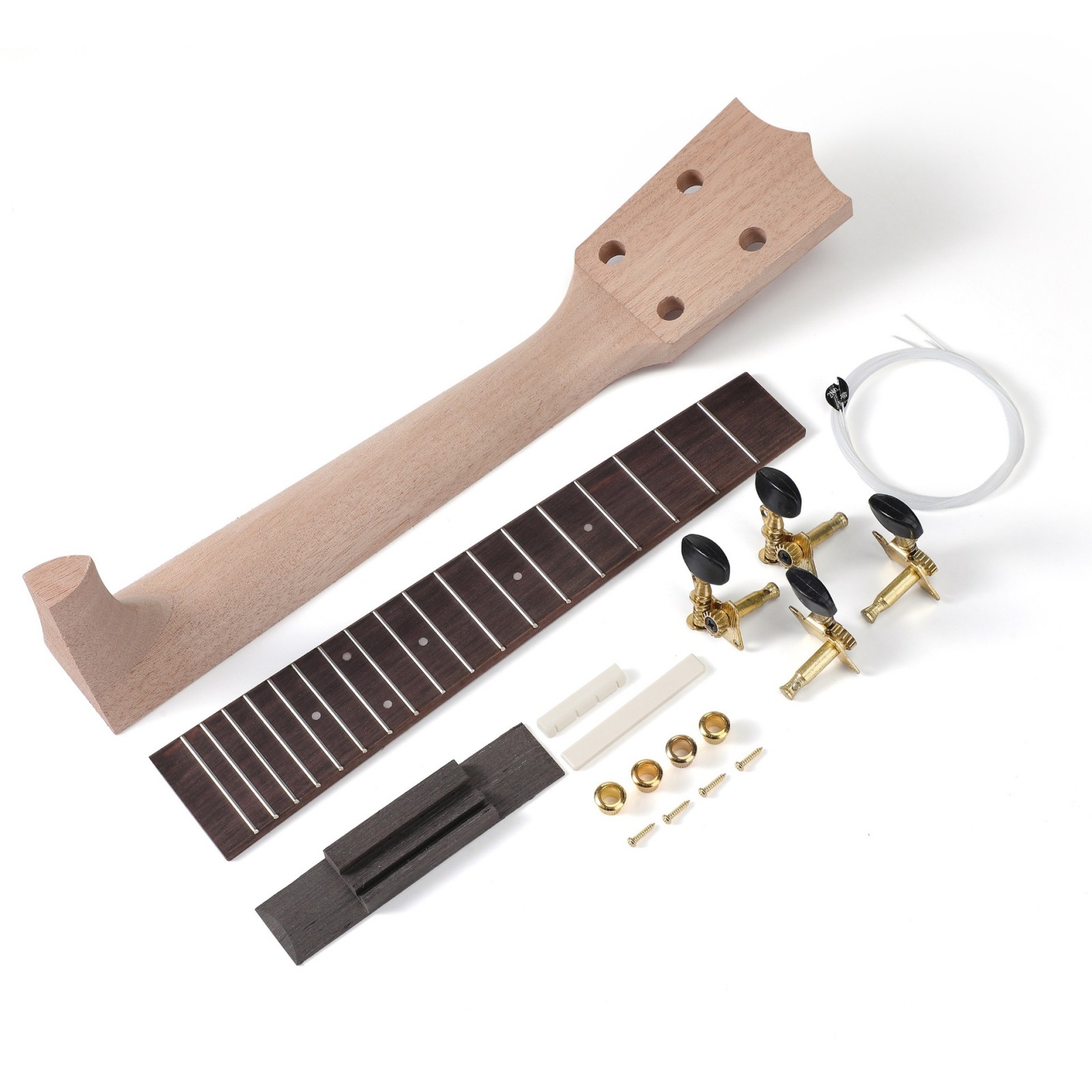 Ukulele Fretboard Replacement Luthier Tool Parts Ukulele Neck Fretboard Accessories Ukulele Fingerboard Neck Board Set