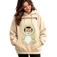 thumbnail image 2 of CUZIBR Pet Hoodie Carrier For Cat Women Oversized Hoodies Cartoon Animal Hooded Long Sleeve Soft Fall Winter Pullover,Beige,XL, 2 of 4