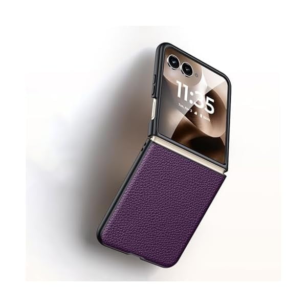 wonima11 for Motorola Razr 2024 Case,Anti-Scratch Slim Leather Hard Phone Case | Full-Body Shockproof Protective Cover for Moto Razr 2024 Purple