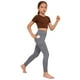 thumbnail image 4 of Amzcrzy Leggings Yoga Niñas 4 A 13 Años Cintura Alta Deportivos Cómodos Elásticos Control Abdomen Suaves Tacto Agradable Con Bolsillos Correr Ejercicio Gris, 4 of 9
