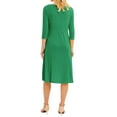 thumbnail image 7 of Nlife Women 3/4 Sleeve Round Neck Swing Midi Dress, 7 of 7