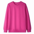 thumbnail image 4 of Resicozy Boys Sweatshirts Long Sleeve Casual Crew Neck Soft Teen Pullover Sweaters Trendy Solid Color Sweatshirt 2026 3-14 Years Hot Pink 150, 4 of 5