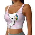 thumbnail image 2 of Xecao Aerial Yoga for Unicorn for Sports Bra with Removable Pads, Crop Tank Top Design, Women's Longline Sports Bra - Non-Wired - X-Large, 2 of 9
