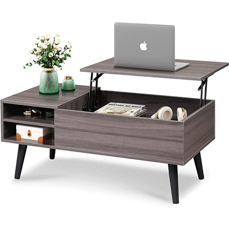 WLIVE Wood Lift Top Coffee Table with Hidden Compartment and Adjustable  Storage Shelf, Lift Tabletop Dining Table for Home Living Room, Office