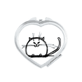 thumbnail image 1 of Curly Heavy Cat Sle Sit Line Heart Mirror Travel Magnification Portable Handheld Pocket Makeup, 1 of 3