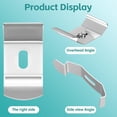 thumbnail image 3 of 6 Piece Silver 4 Inch Vertical Blind L Bracket 1.5 Inch Headrail C Clamp Wall Mount Clip Hardware, 3 of 7