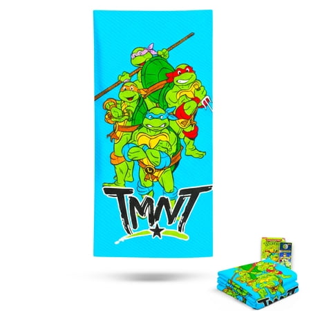 Teenage Mutant Ninja Turtles Bath Towel Set for Kids – Bundle with 27 x 54 Beach Towel Plus Tattoos More | TMNT Bathroom Pack for Boys