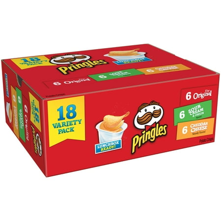 Pringles The Original, Sour Cream & Onion and Cheddar Cheese Potato Crisps Variety Pack 15ct