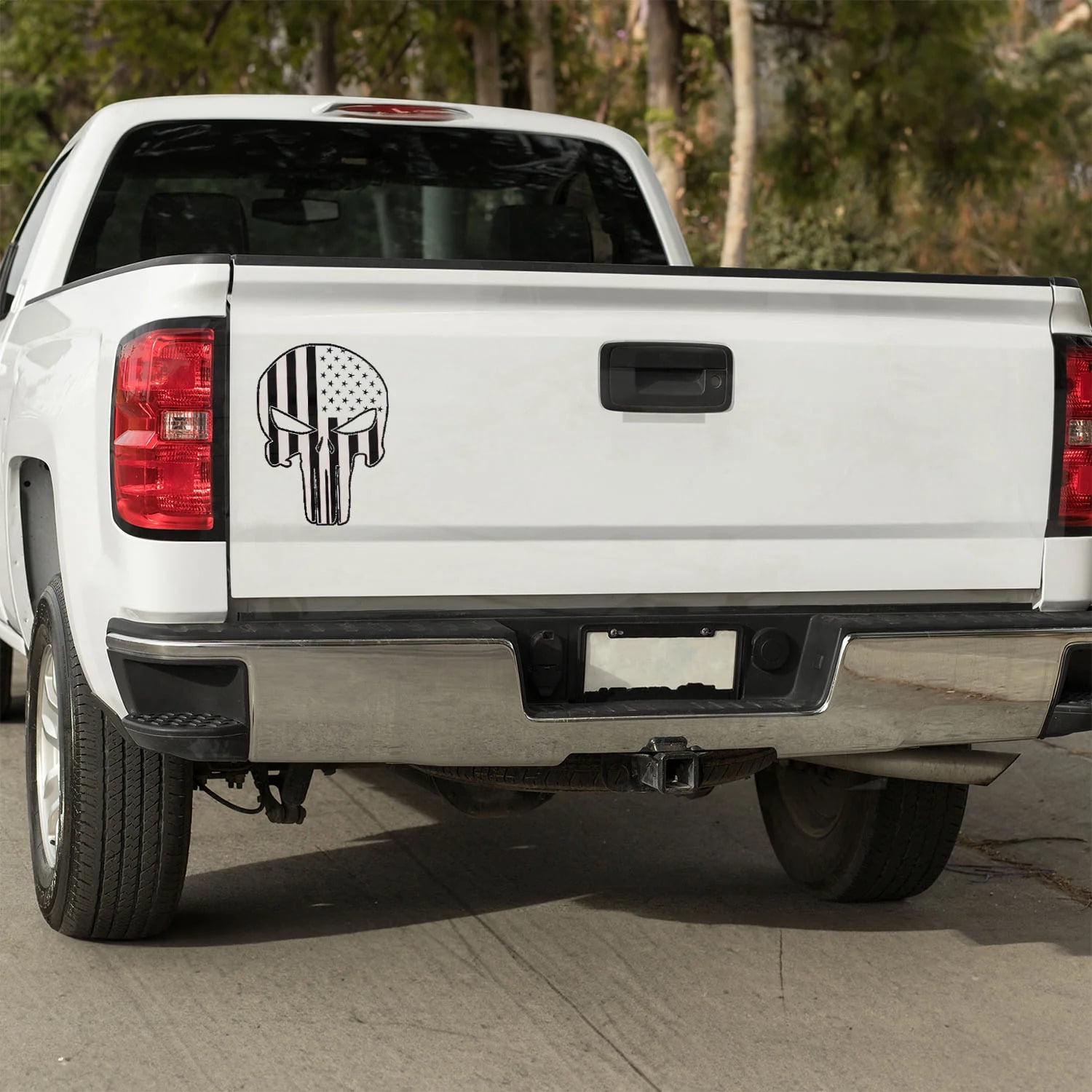 US Flag Skull - Vinyl decal car truck van SUV window decal sticker funny,garage, toolbox,tailgate