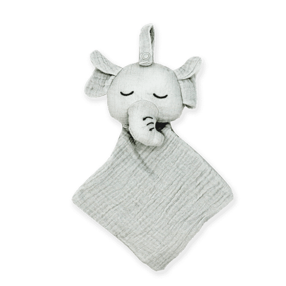 Grey Elephant Muslin Security Pacifier Holder