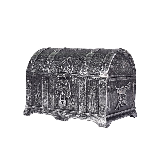 Caja de plástico para guardar joyas, caja organizadora de tesoros piratas, caja de regalo para maquillaje, caja de dulces