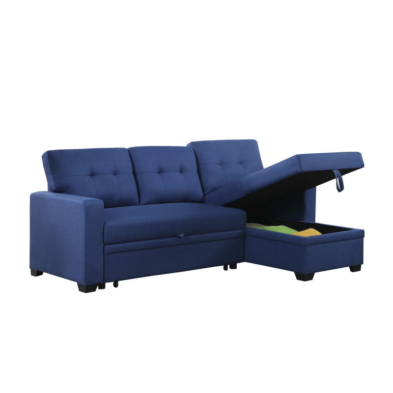 82" L-Shaped Convertible Sleeper Sectional Sofa with Pull-Out Bed, Storage Chaise, Removable Back Cushions, Modular Corner Couch for Living Room, Apartment, Home Office