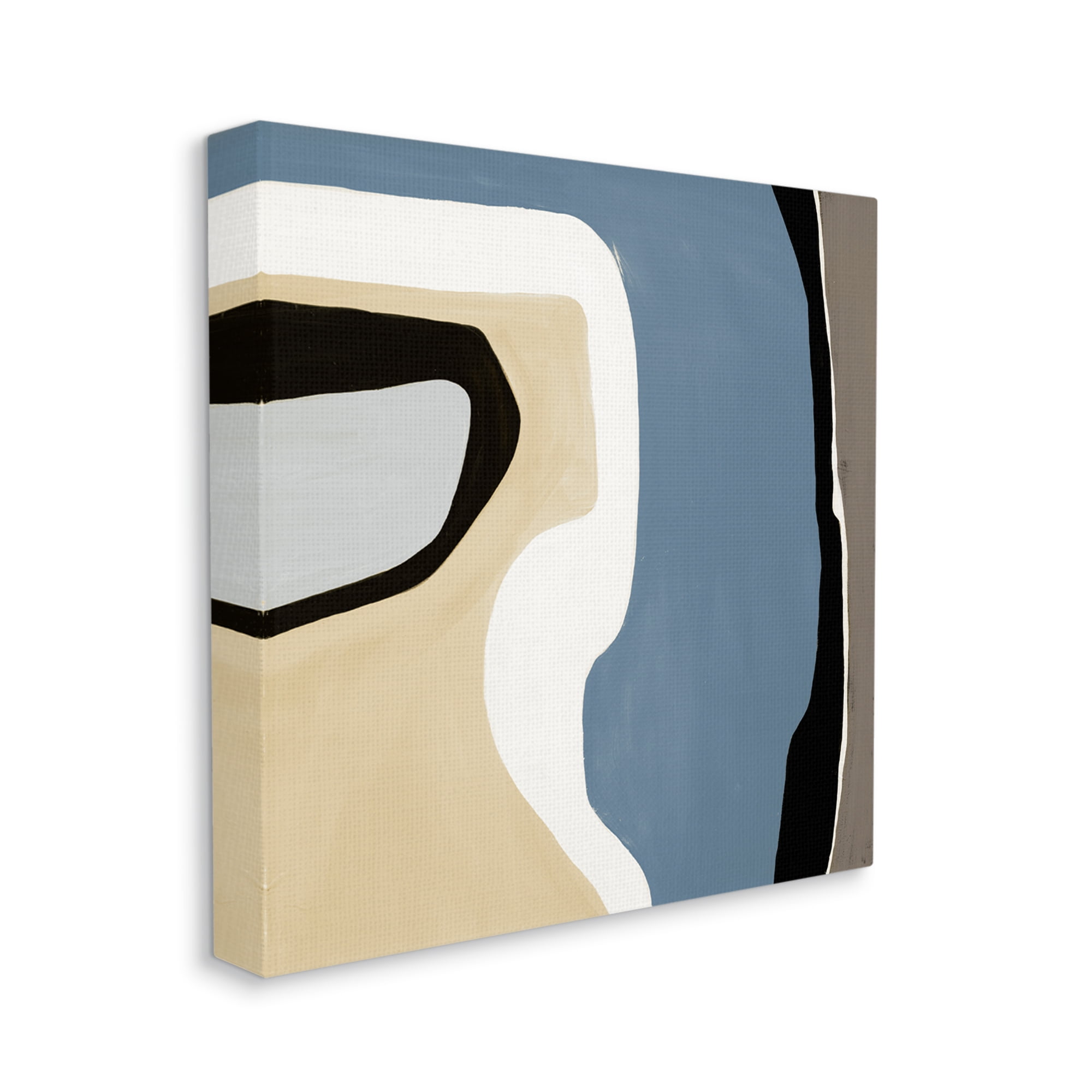 Stupell Industries Blue & Beige Abstraction Abstract Painting Gallery Wrapped Canvas Print Wall Art, 24 x 24