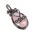 thumbnail image 3 of Wire-wrapped Point Pendants Amethyst Crystal Charms Pendant for Necklace Pink, 3 of 8