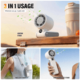 thumbnail image 4 of Portable Handheld Turbo Fan, 199-Gear High Speed Wind 5000mAh Rechargeable Up to 12 Working Hours, 3 IN 1 Hand Fans for Outdoor Activities, Travel, Beach, 4 of 7