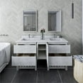 thumbnail image 6 of Fresca Stella 60" Double Bathroom Vanity w/ Open Base & Mirrors in Rustic White, 6 of 13