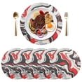 thumbnail image 5 of Ryvnso Red Gray Liquid Marble Round Plate Mats Dining Table Placemat Set of 4 for Holiday Decoration, 5 of 7