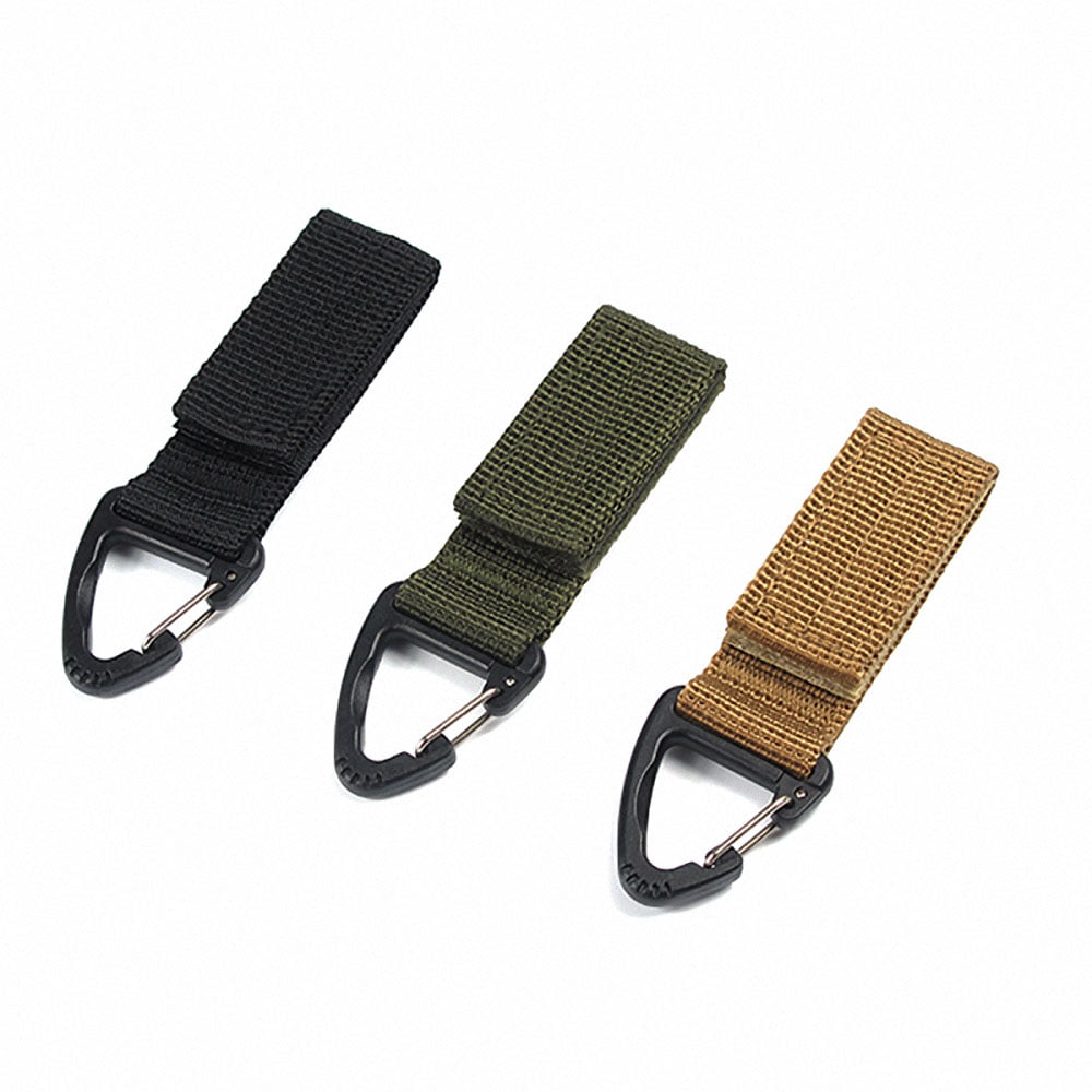 4x Molle Camping Molle Nylon Clip Belt Tactical Backpack Attchment Keychain 