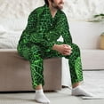 thumbnail image 7 of Fotbe Natural Green Leaves Pattern Long Sleeve Pajama Set for Men,Sleepwear Set,2-piece Loungewear Set,Soft PJs Comfy Nightwear with Pockets-X-Large, 7 of 7