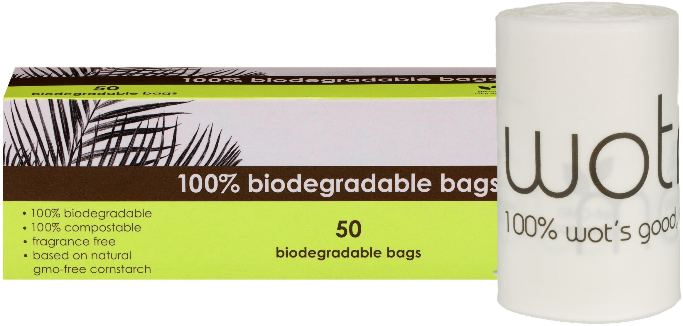 WOTNOT Biodegradable Multi Purpose Bags Nappy Pet Compost Waste bag 50pk 