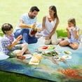 thumbnail image 4 of Turtle Fish Sea Waterweed Beach Blanket Outdoor Picnic Blanket 78"x 78" Waterproof Foldable for Beach Camping Travel Hiking Grass Lawn Park, 4 of 5